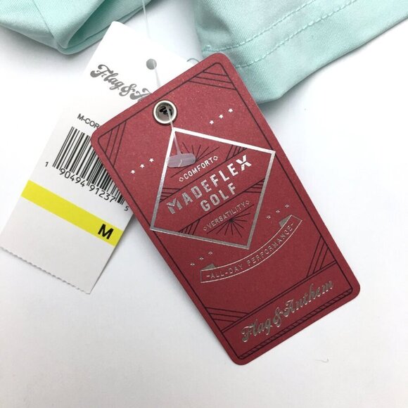 NEW Flag & Anthem Men's Light Blue Madeflex Golf Polo Shirt Lightweight Medium - Picture 3 of 8